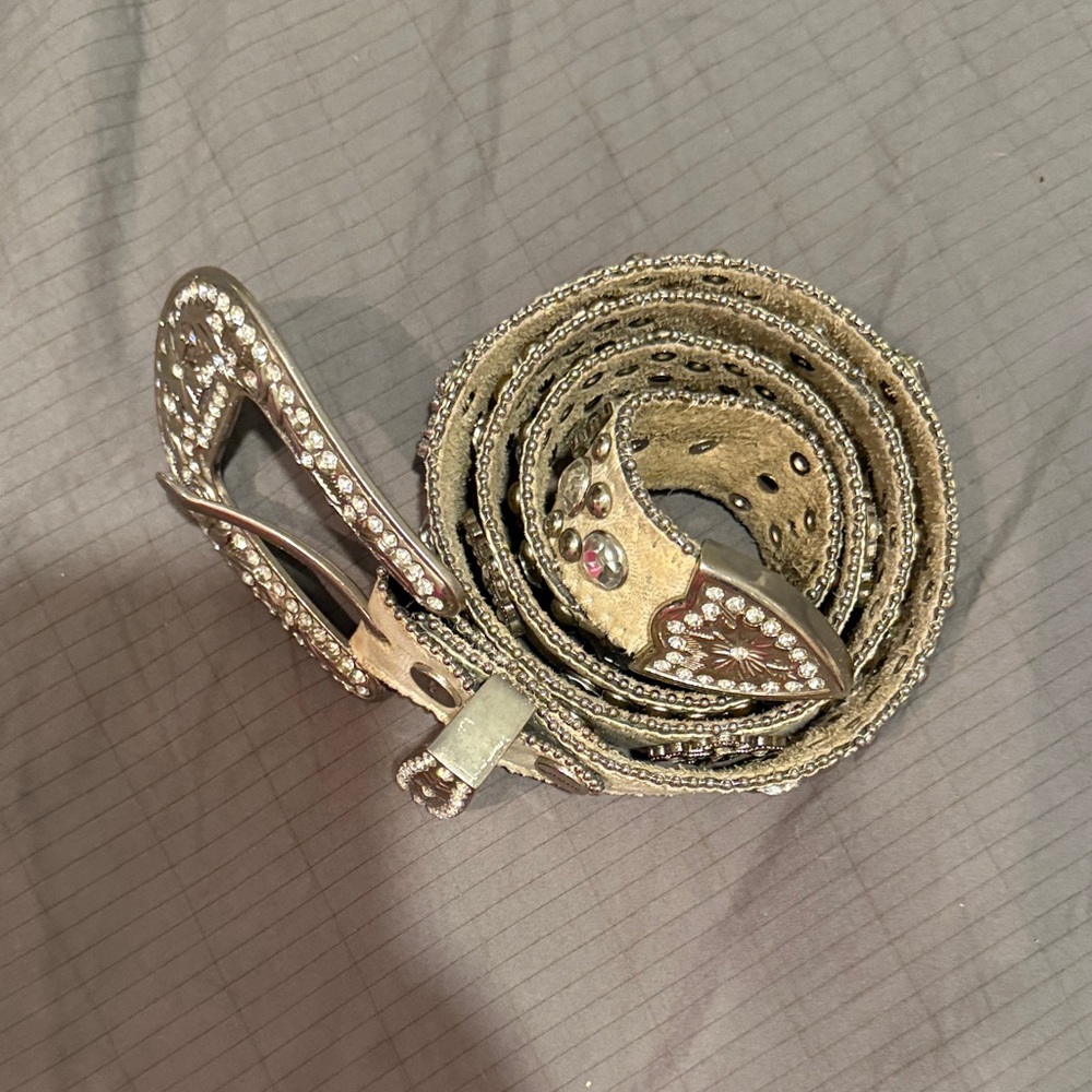 Embellished Silver Women's Belt